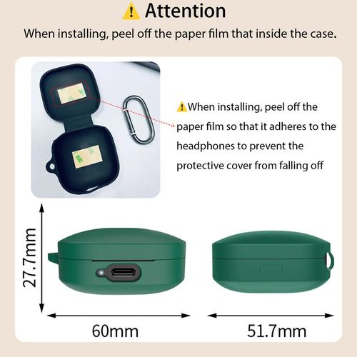 USTIYA Funda Para Redmi Buds 6 Active Case Protector Silicon Carcasa Color Negro Cover
