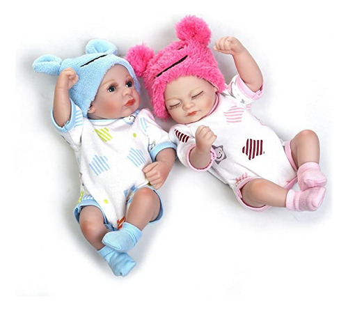 Minidiva Reborn Baby Dolls, 2pcs 10 Pulgadas/10.2 in Niño.