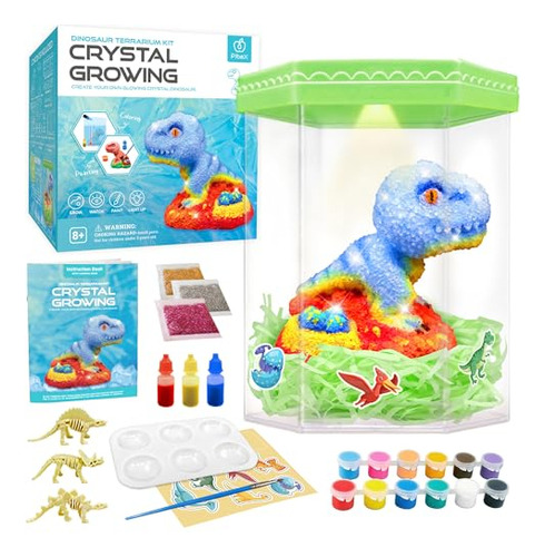 Crystal Growing Kit, Light-up Dinosaur Terrarium Kit, G...