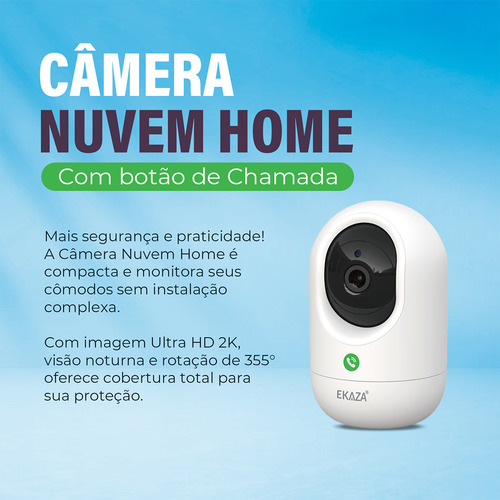 Câmera De Segurança Inteligente Wifi Smartlife Botão Chamada Branco