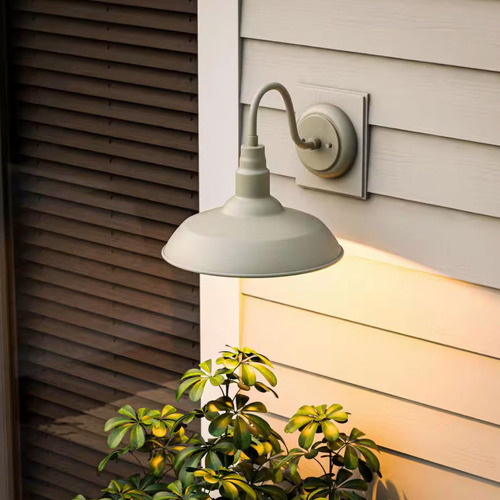 Lampara De Aplique De Pared Exterior 14 Pulgadas De 1 Luz Estructura Beige