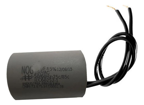 Capacitor Com 2 Fios Metalizados Para Motor 60uf 250 Vac Mvm