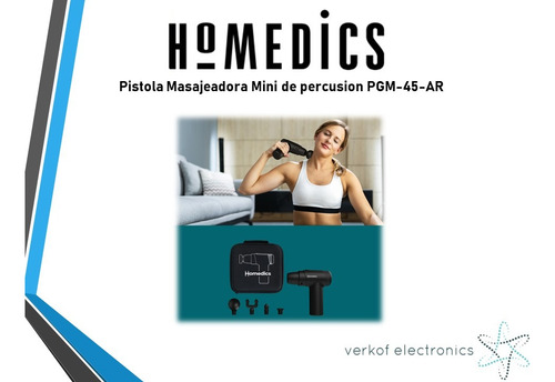 Pistola Masajeadora Homedics Mini De Percusion Pgm-45-ar Bk Negro (Reacondicionado)