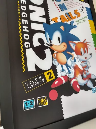 Quadro Sonic The Hedgehog 2 Br - Mega Drive - 33 X 45 Cm