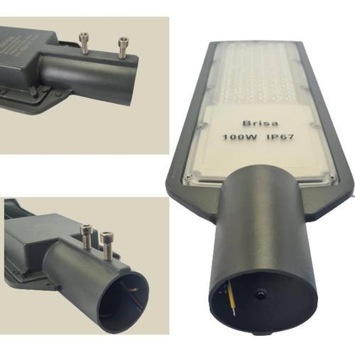 Kit 2 Luminaria Led 100w Poste Iluminação Pública Ip67 Biv