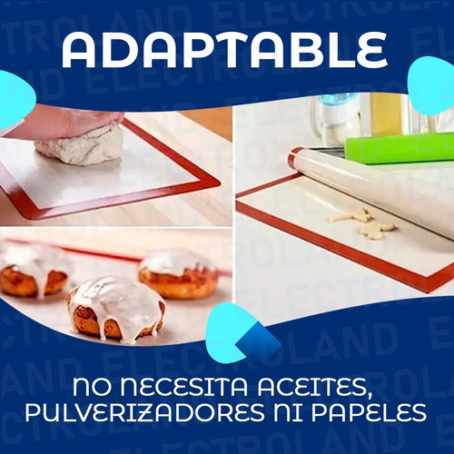 Imagen 3 de 10 de Lamina Tapete Antiadherente De Silicona Repostería Hornear