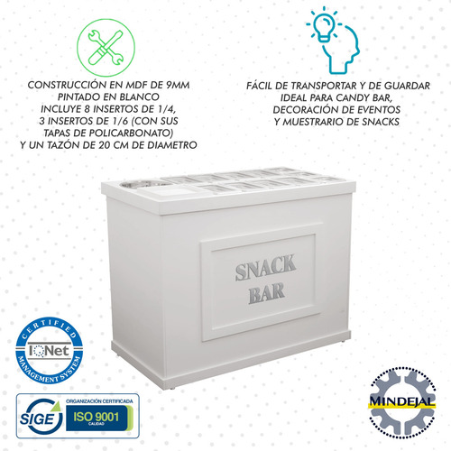 Estante Abatible Candy Bar-snack Con Insertos Tapas Tym Color Beige
