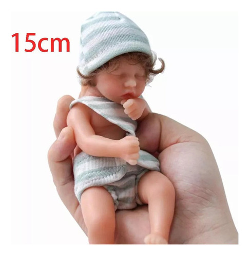 Mini Bebé Reborn Realista Silicona Sólida 15cm.