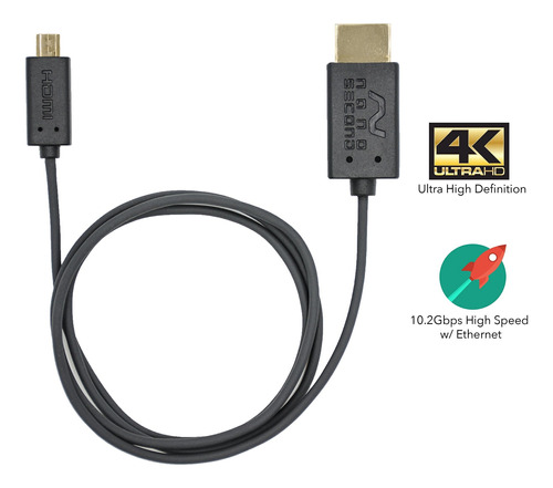 Belkin 1.5m HDMI a Micro HDMI Cable Chapado en Oro de 1080p de alta velocidad 7.1 Surround 