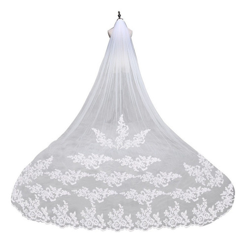 ... Velo De Novia Con Peineta Blanca De 3 M De Largo For