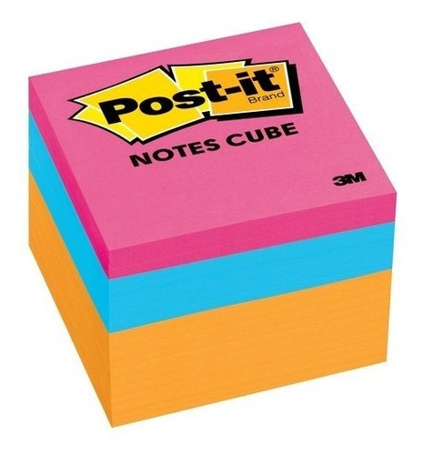 Notas Adhesivas 3m Post-it Cubo 3 Colores 47,6mm X 47,6mm