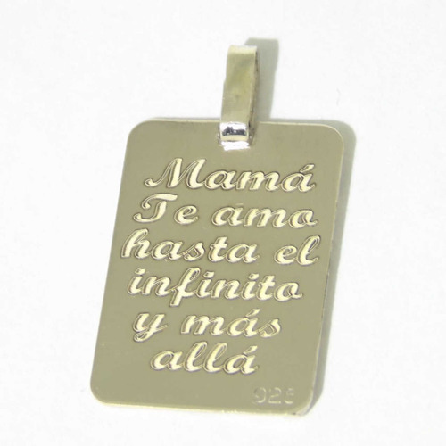 Foto Medalla Plata 925 Y Oro Personalizada Grabada 18x25mm