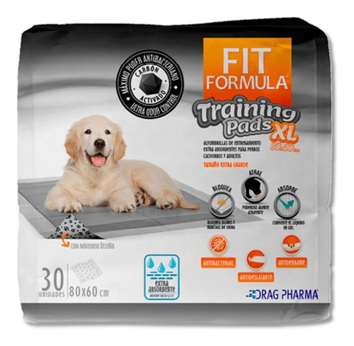 Sabanillas Fit Formula Xl Carbón Activado 60x80cm 30 Un.