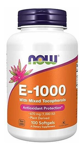 Now  Suplementos, Vitamina A E-1,000 Ui Tocoferoles Mezcla