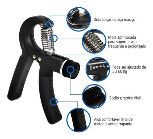 Hand Grip Handgrip Mola C/ Ajuste Fortalecedor Mão Antebraço