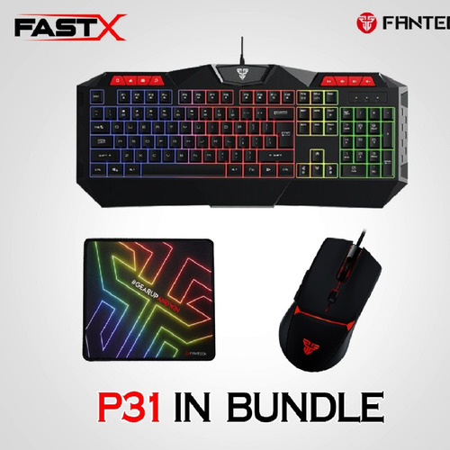 Combo Gaming Rgb Fantech P31. Teclado + Mouse Y Mouse Pad