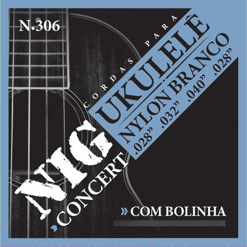 Encordoamento Ukulele Nylon Branco Nig N306 Bolinha