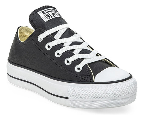 Zapatilla Converse All Star Plataforma Baja Cuero Urbana@