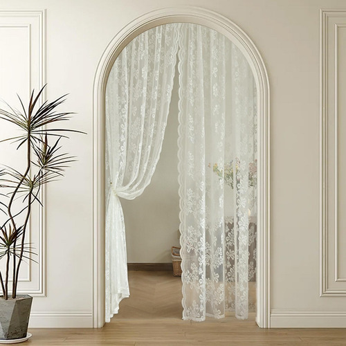 Cortina De Encaje Floral Ventana De Tul Cortina 150x200cm