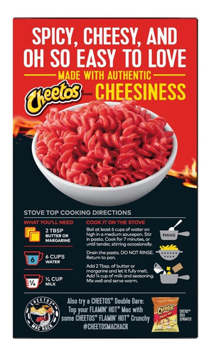 Imagen 4 de 6 de Cheetos Macarrones Con Queso Picantes 5.6 Oz (160g) Envio Ya
