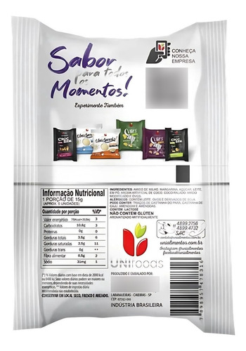 Biscoito Aerolitos Coco 15g 10 Unidades | Uni Sachê