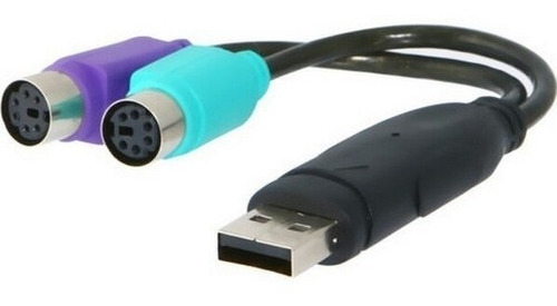Cable Adaptador De Usb A 2 Ps2 Para Teclado Y Mouse