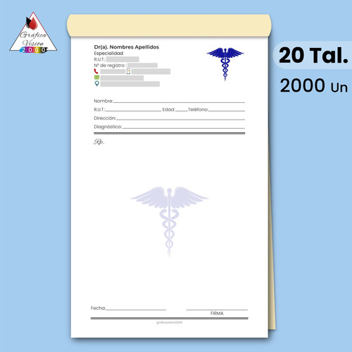 Recetarios Médicos Logo Color - 20 Talonarios