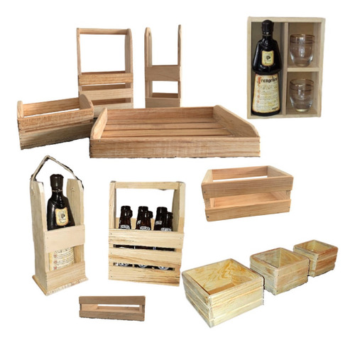 Cajas Madera Decoraciones Arreglos Globos Six Pack Botellero