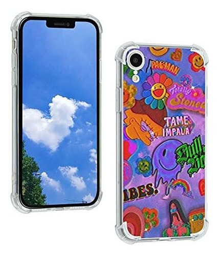 Cucumber Hippie Para iPhone XR Case, Hippie Indie Collage Tr
