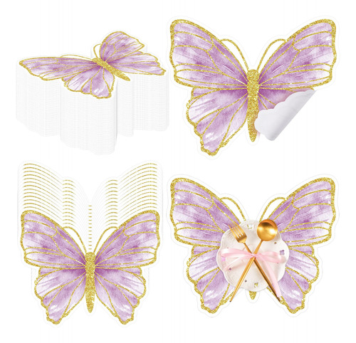 50 Manteles Individuales Desechables De Papel De Mariposa, M