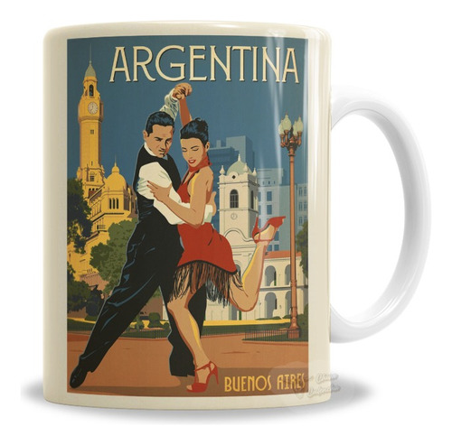Taza De Cerámica Argentina Tango En Buenos Aires - En Caja