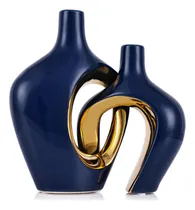 Comprar Juego De 2 Jarrones De Cerámica Huecos Azules ' Jarrones De