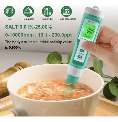 Medidor De Agua 10 En 1 Ph Ec Tds Orp Salt H2 S.g Mq F Temp