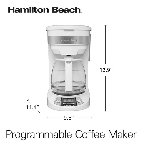 Cafetera Hamilton Beach, 12 Tazas, Programable, 46294, Color