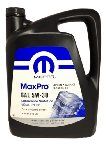 Aceite De Motor Mopar Maxpro 5w30 Sintetico Diesel 4 L