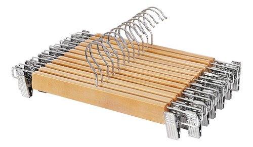 Set De 12 Perchas Songmics De Madera Para Pantalones Girato