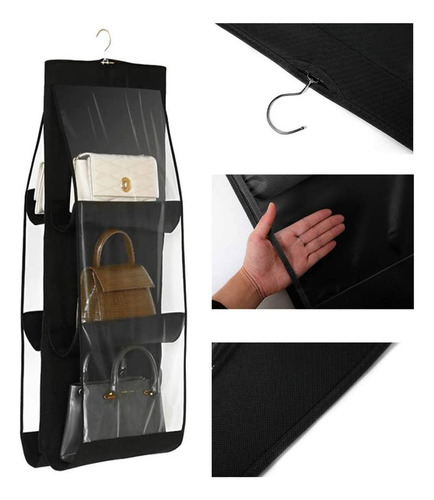 Organizador Colgantes Para Bolsos En Armario Color Negroab