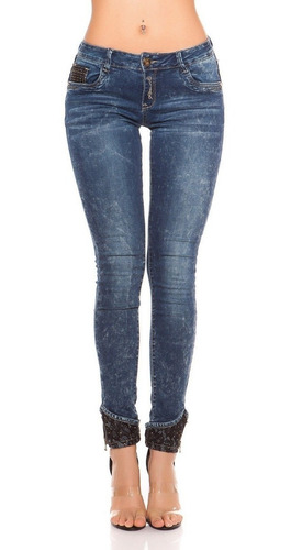 Koucla Skinny Jeans Push-up Acid Con Punta De Diamantes