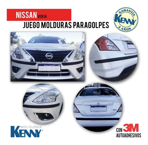 Nissan Versa 2016 Proteccion De Paragolpe Negras Kenny