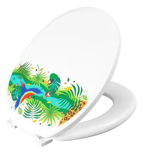 Assento Decorado Tropical Oval Tampa De Vaso Todas As Marcas