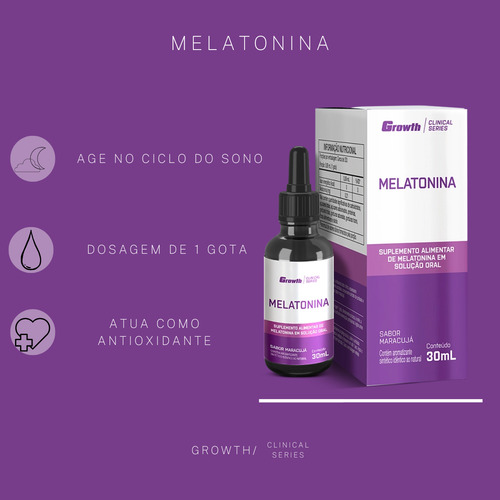 Melatonina Líquida 30ml - Growth Supplements