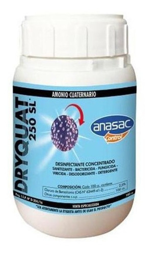 Anasac Dryquat 250 (amonio Cuaternario Concentrado) 100ml