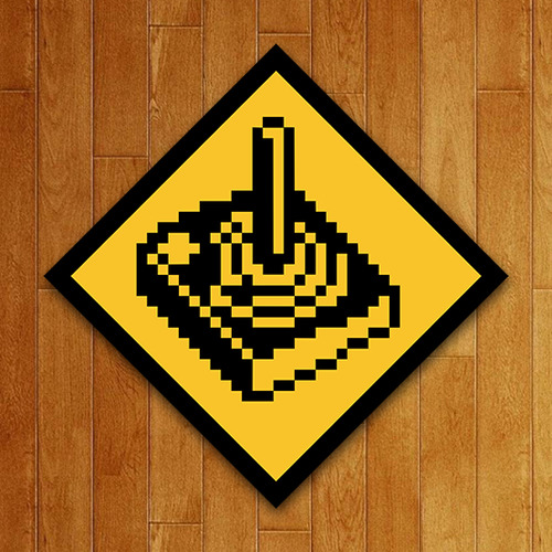 Placa Decorativa Nerd Atari 8 Bits Com Adesivo 18x18 Cm