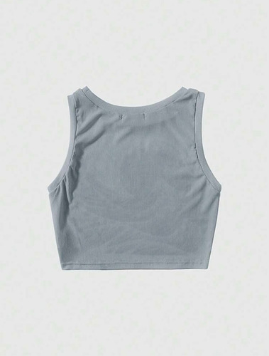 Crop Top Olas Japones Celeste Aesthetic Importado Shein