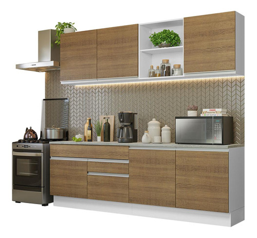 Armario De Cocina Completo 240cm Glamy Madesa 06-b/m