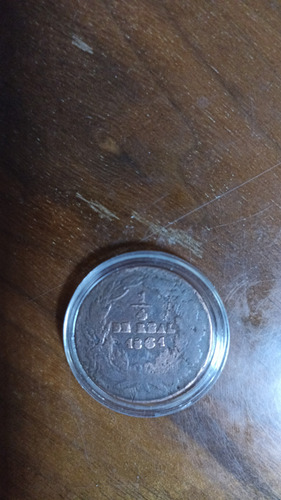 Moneda México 1861 Un Cuarto De Real Cobre Niquelado (Usado)