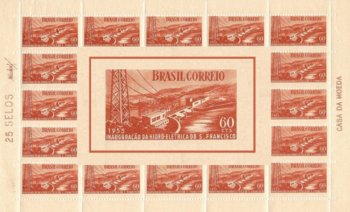 Folha Inteira Selo 356 Inauguração Usina Paulo Afonso 1955