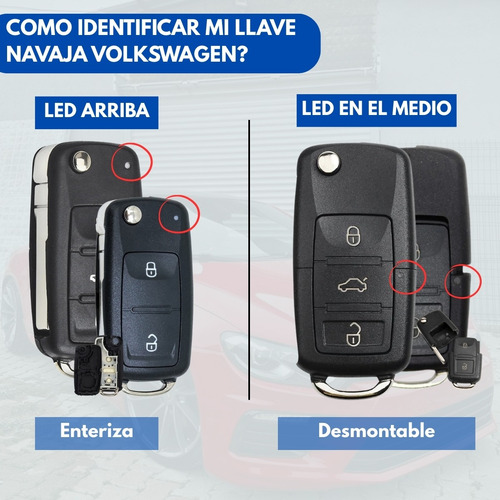 Carcasa Llave Navaja Vw Amarok Polo Golf Suran Fox 2 Botones