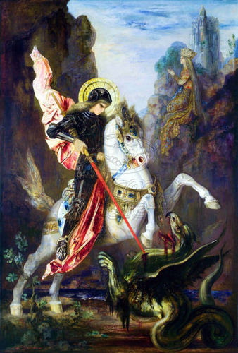 Lienzo Tela Canvas Arte San Jorge Y El Dragón Gustave Moreau