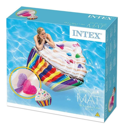 Flotador Inflable Cupcake Realista Para Alberca Intex Blanco